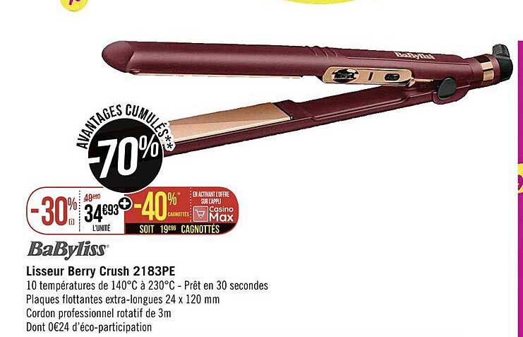 lisseur berry crush 2183pe babyliss