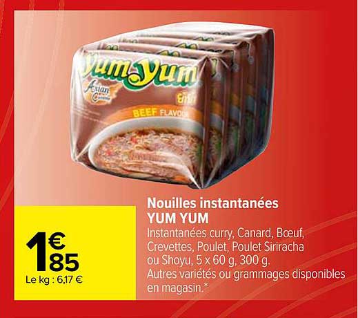 nouilles instantanées yum yum