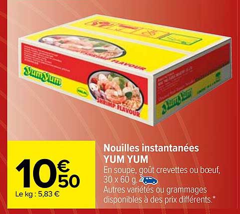 nouilles instantanées yum yum