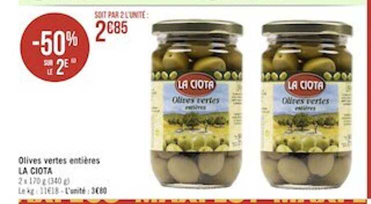 Olives Vertes Entières La Ciota