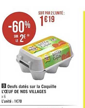 œufs datés sur la coquille l’œuf de nos villages
