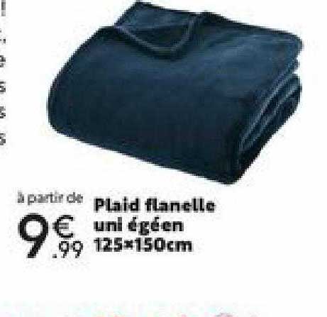 Plaid Flanelle Uni égéen 125 X 150 Cm