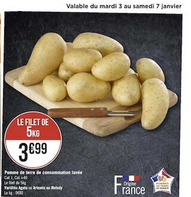 Pomme De Terre De Consommation Lavée