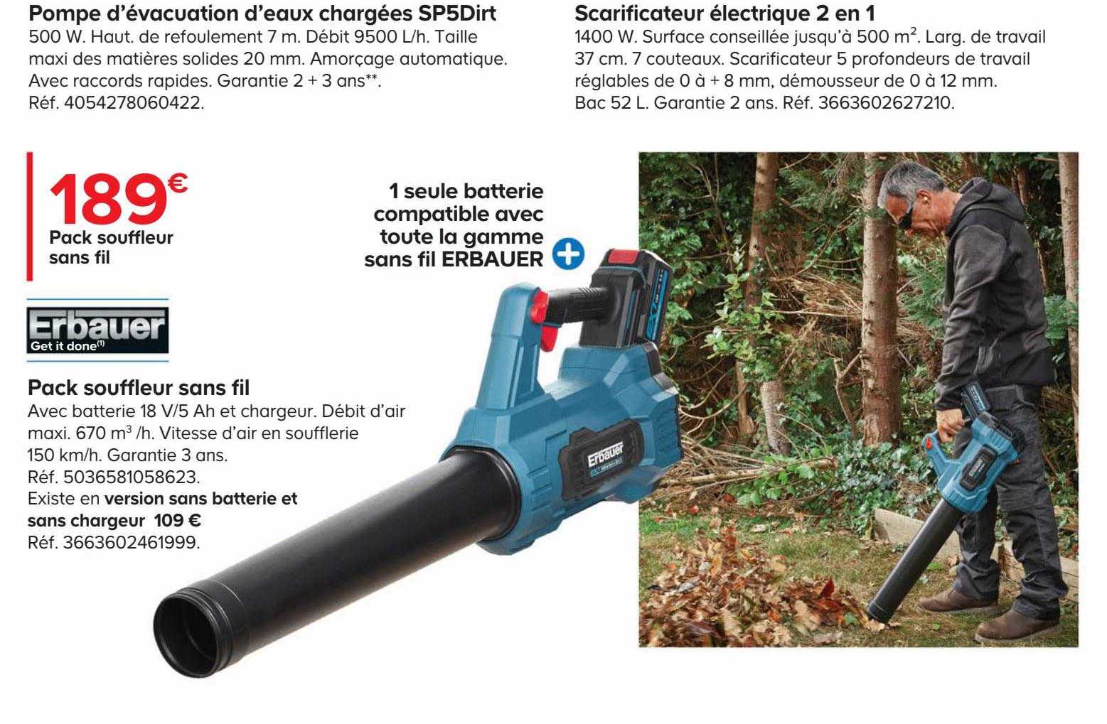 pompe d'évacuation d'eaux chargées sp5dirt erbauer