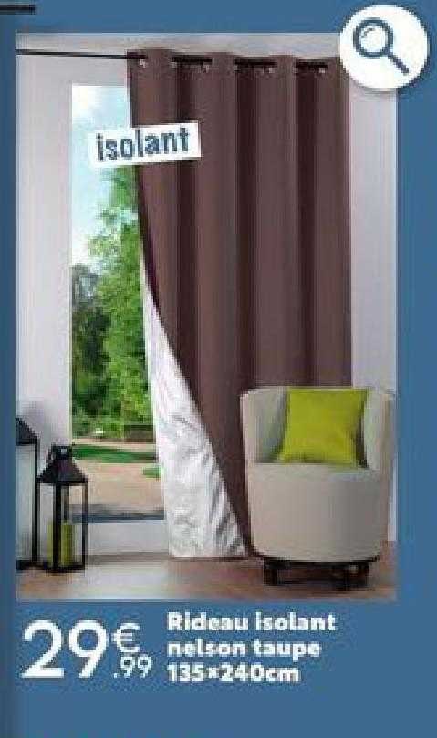 rideau isolant nelson taupe 135 x 240 cm