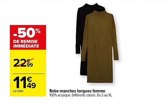robe manches longues femme