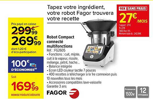 Robot Compact Connecté Multifonctions Fagor