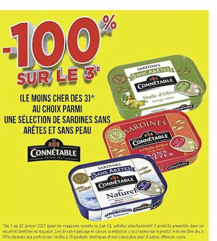 sarsdines sans arêtes et sans peau connétable