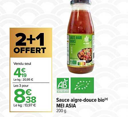 sauce aigre-douce bio mei asia