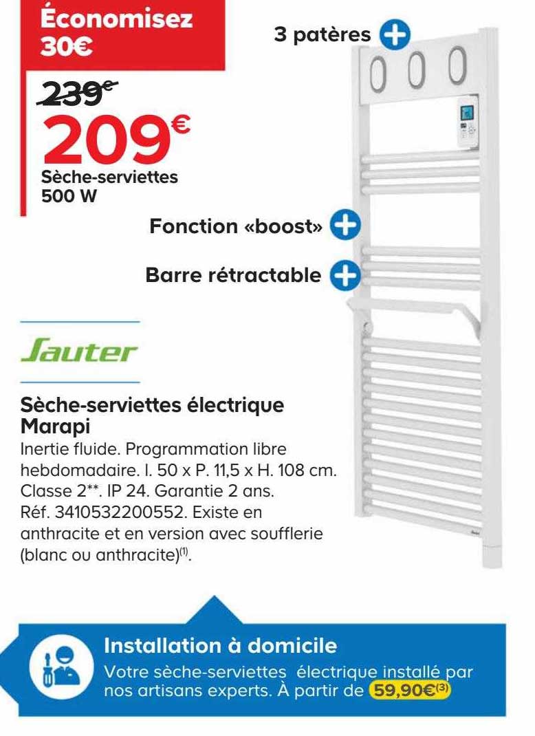 sèche-serviettes électrique marapi sauter
