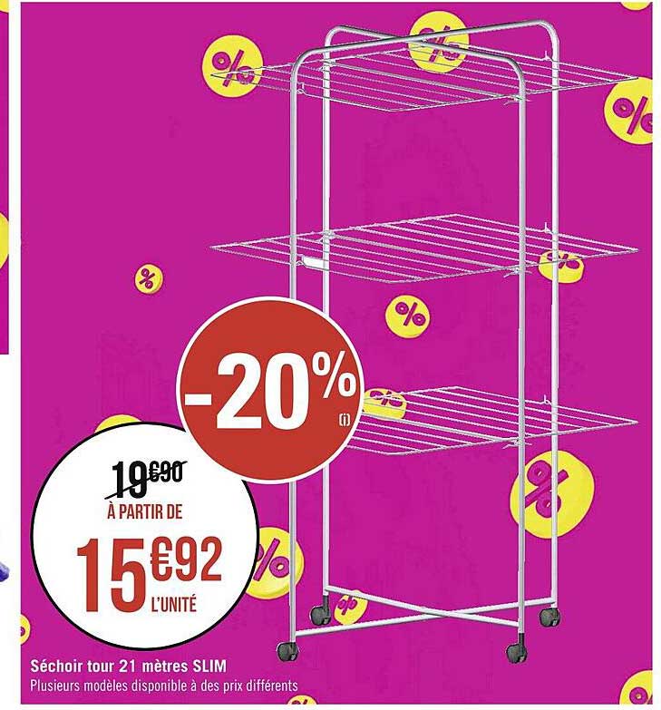 séchoir tour 21 mètres slim