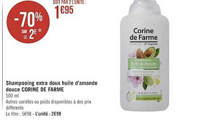 shampooing extra doux huile d'amande douce corine de farme