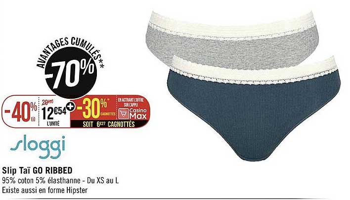 slip taï go ribbed sloggi