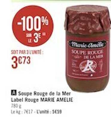 Soupe Rouge De La Mer Label Rouge Marie Amélie