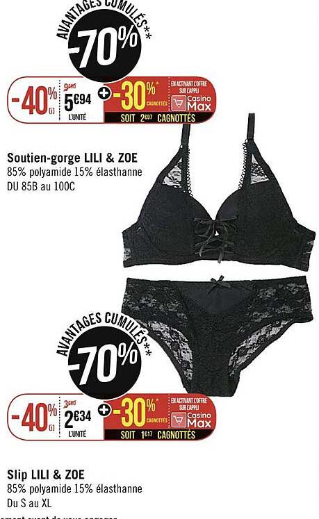 soutien-gorge lili & zoé, slip lili & zoé