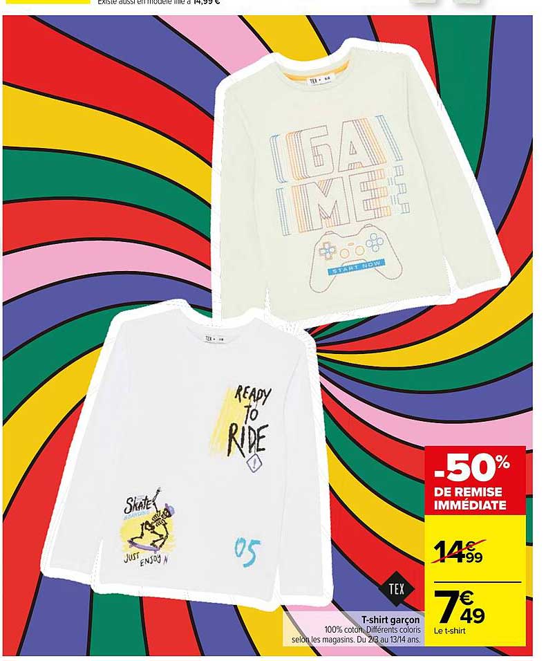 t-shirt garçon tex