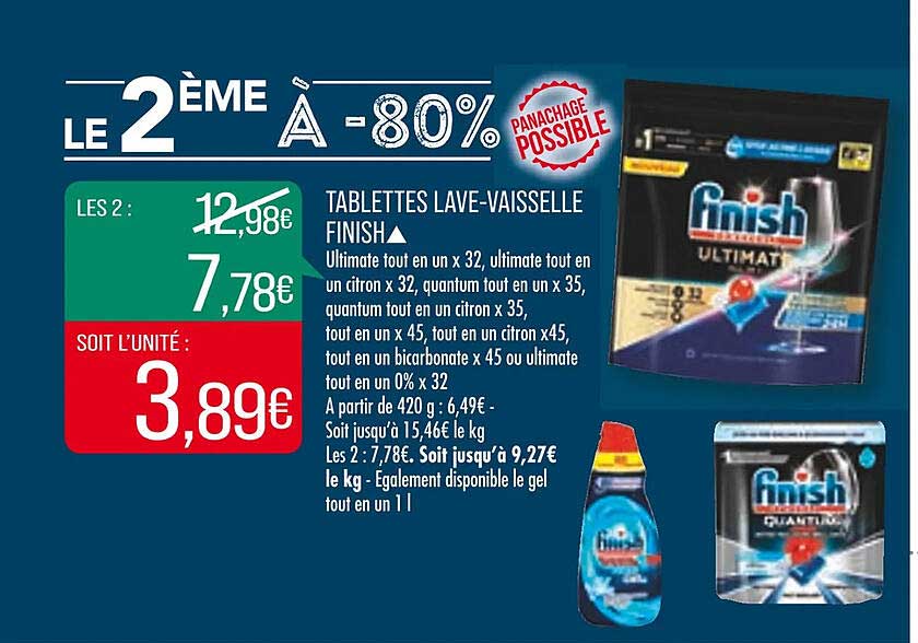 tablettes lave-vaisselle finish