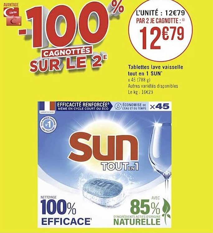 Tablettes Lave Vaisselle Tout En 1 Sun