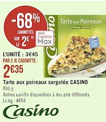 Tarte Aux Poireaux Surgelée Casino