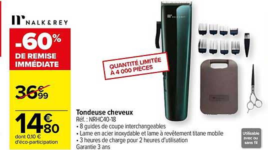 tondeuse cheveux nalk & rey