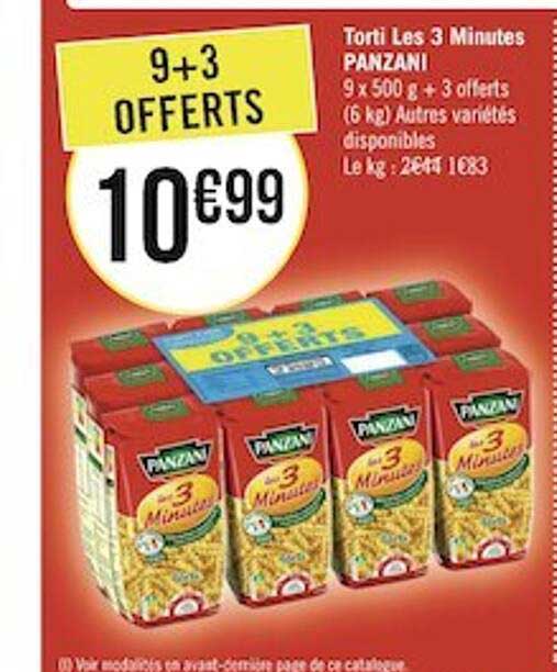 torti les 3 minutes panzani