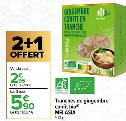 tranches de gingembre confit bio mei asia