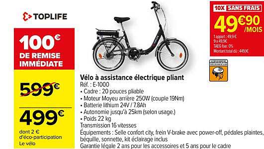 vélo à assistance électrique pliant