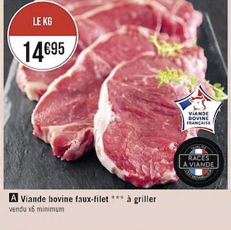 Viande Bovine Faux-filet*** à Griller
