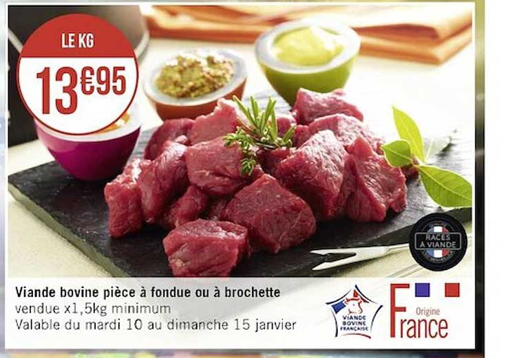 Viande Bovine Pièce à Fondue Ou à Brochette