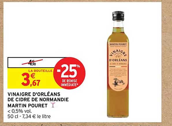 vinaigre d'orléans de cidre de normandie martin pouret
