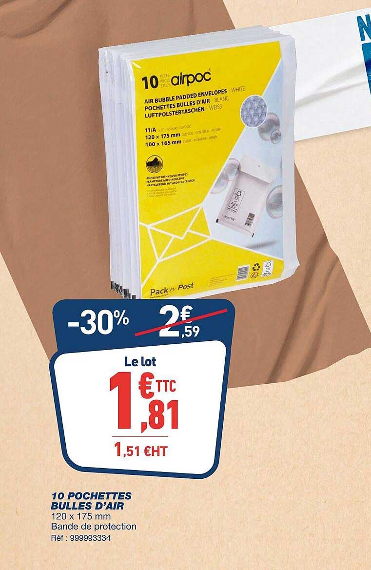 10 pochettes bulles d'air