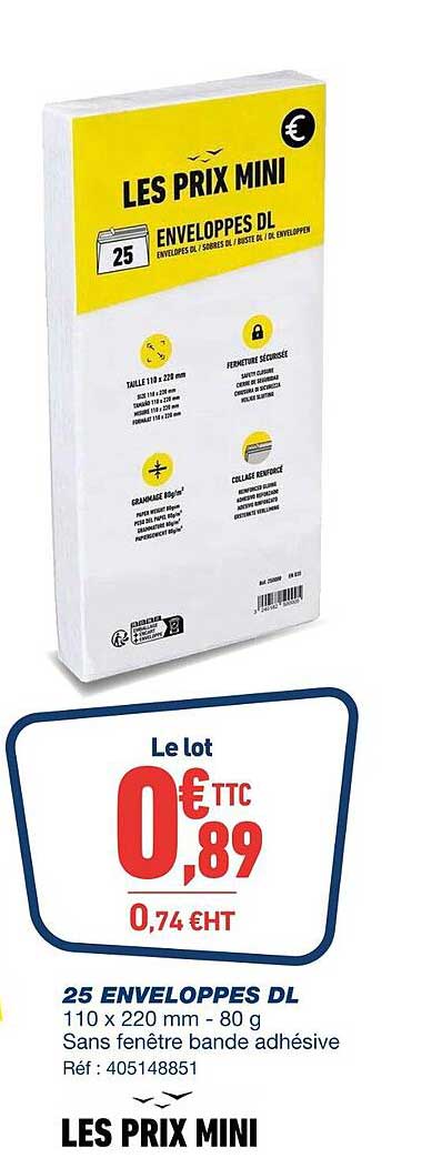 25 Enveloppes Dl