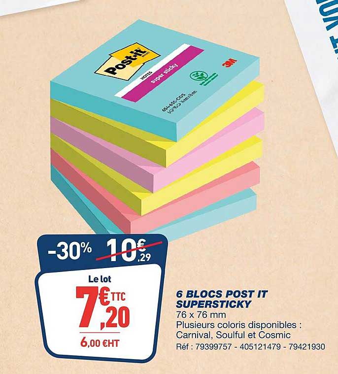 6 blocs post it supersticky