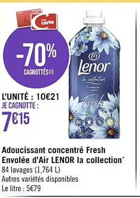 adoucissant concentré fresh envolée d'air lenor la collection'