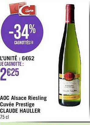 aoc alsace riesling cuvée prestige claude hauller