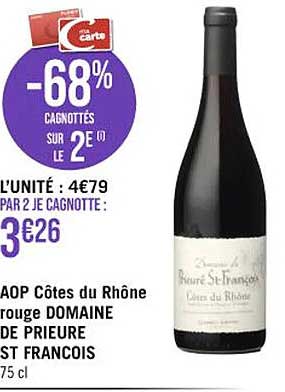 Aop Côtes Du Rhône Rouge Domaine De Prieure St François