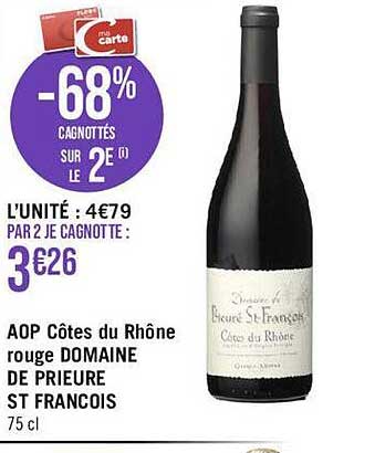 aop côtes du rhône rouge domaine de prieure st françois