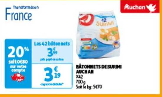 Bâtonnets De Surimi Auchan