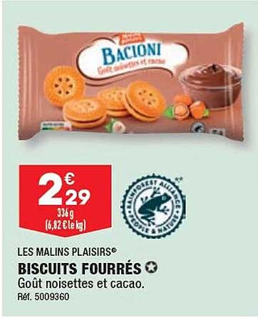 biscuits fourrés les malins plaisirs