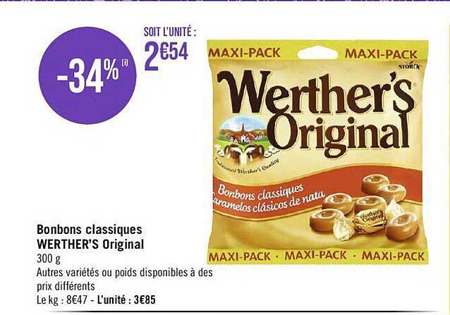 bonbons classiques werther's original