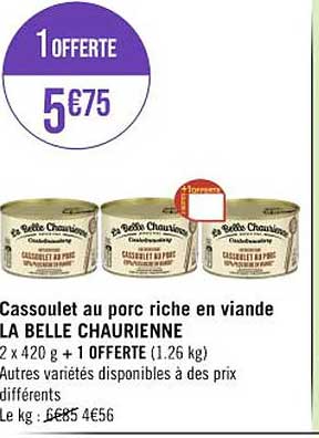 cassoulet au porc riche en viande la belle chaurienne