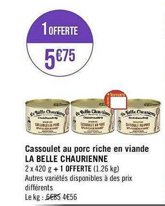 cassoulet au porc riche en viande la belle chaurienne