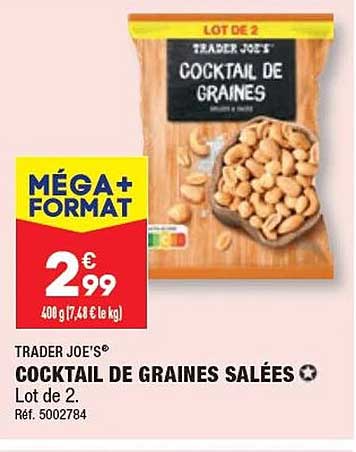 cocktail de graines salées trader joe's