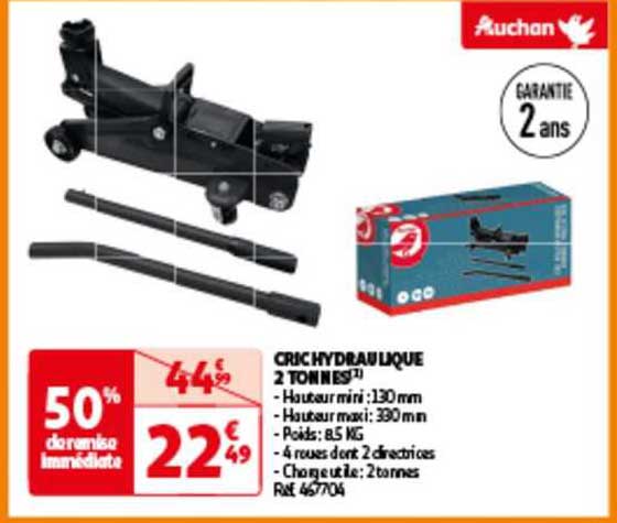 cric hydraulique 2 tonnes auchan