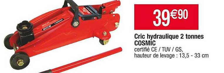 cric hydraulique 2 tonnes cosmic