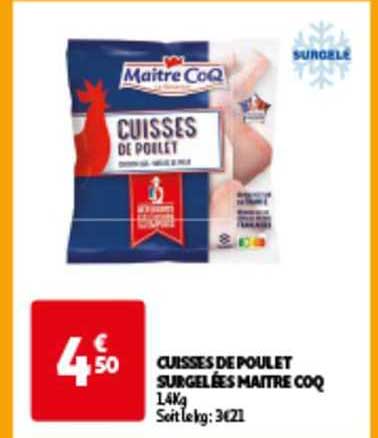 cuisses de poulet surgelées maître coq