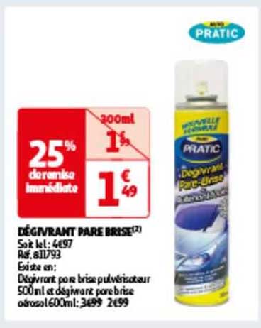 dégivrant pare brise pratic