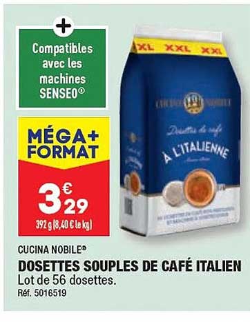 dosettes souples de café italien cucina nobile
