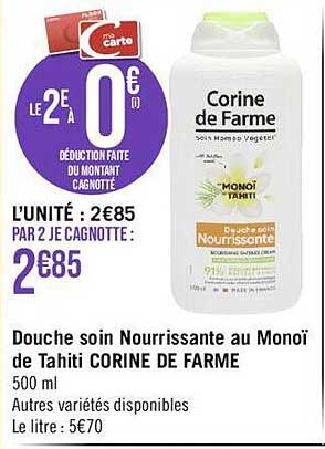 douche soin nourrissante au monoï de tahiti corine de farme