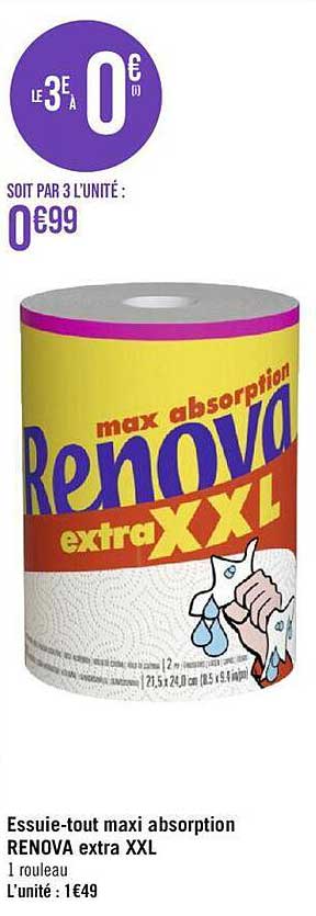 essuie-tout maxi absorption renova extra xxl